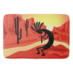 Kokopelli Sunset Desert Landscape Bath Mat