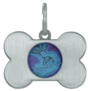 Kokopelli Tie Dye Pet Name Tag
