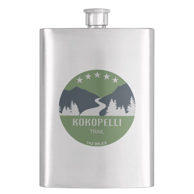 Kokopelli Trail Hip Flask (Front)