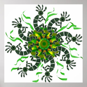 Kokopelli Wheel Print