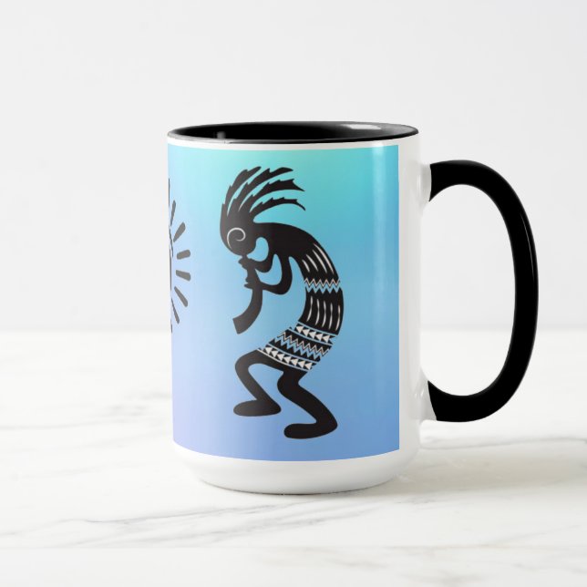 Kokopelli With Native American Sun Symbol Mug (Right)