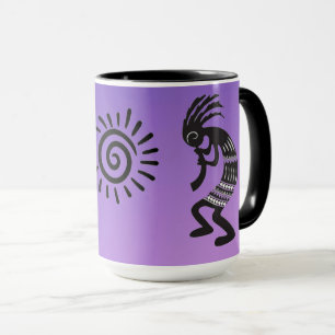 Kokopelli With Native American Sun Symbol Mug