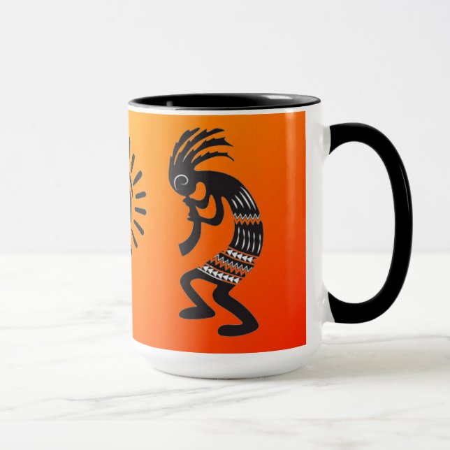 Kokopelli With Native American Sun Symbol Mug (Right)