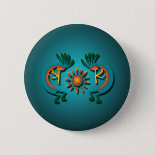 Kokopelli with Sun Button