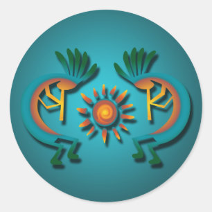 Kokopelli with Sun Sticker