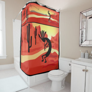 Kokopellii Sunset Desert Landscape Shower Curtain