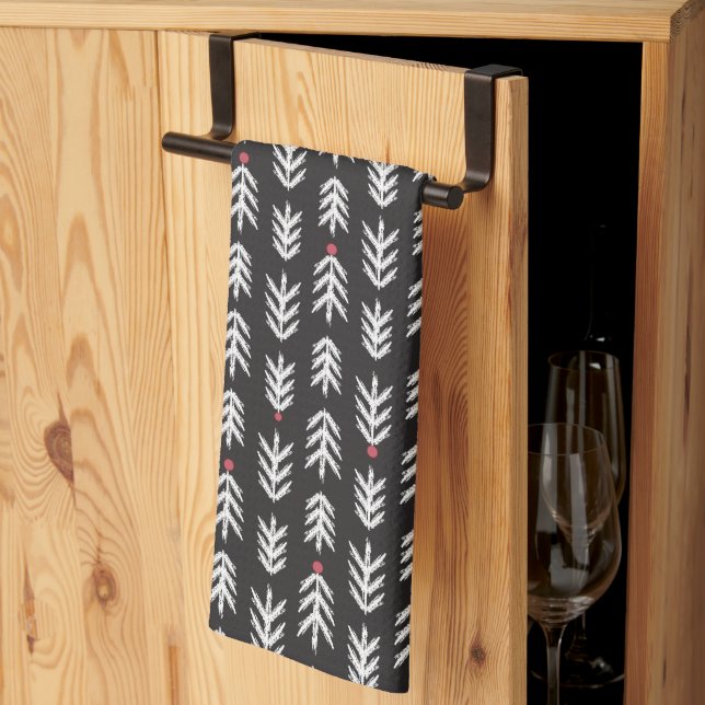Kökshandduk Gran svart Kitchen Towel (Thirds Fold)