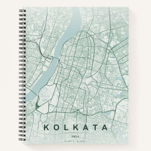 Kolkata India City Map Minimal Design Notebook