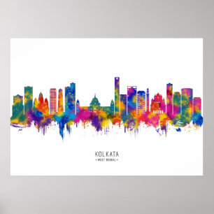 Kolkata West Bengal Skyline Poster