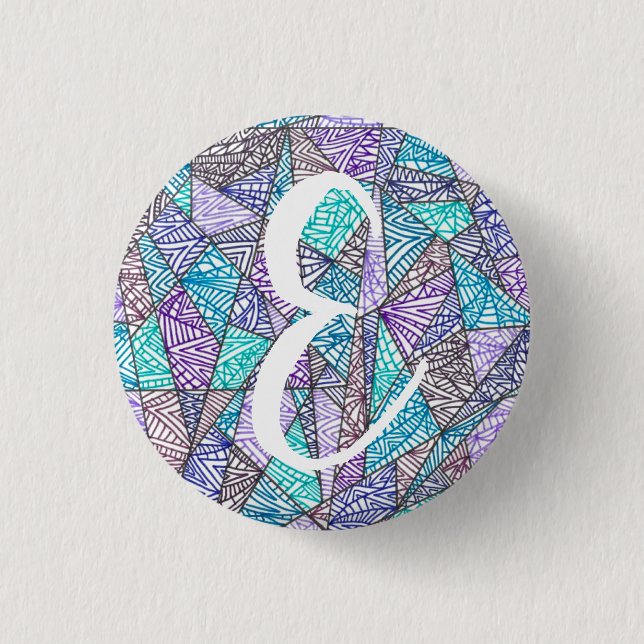 Kolmio (cool colours) Personalized Button (Front)