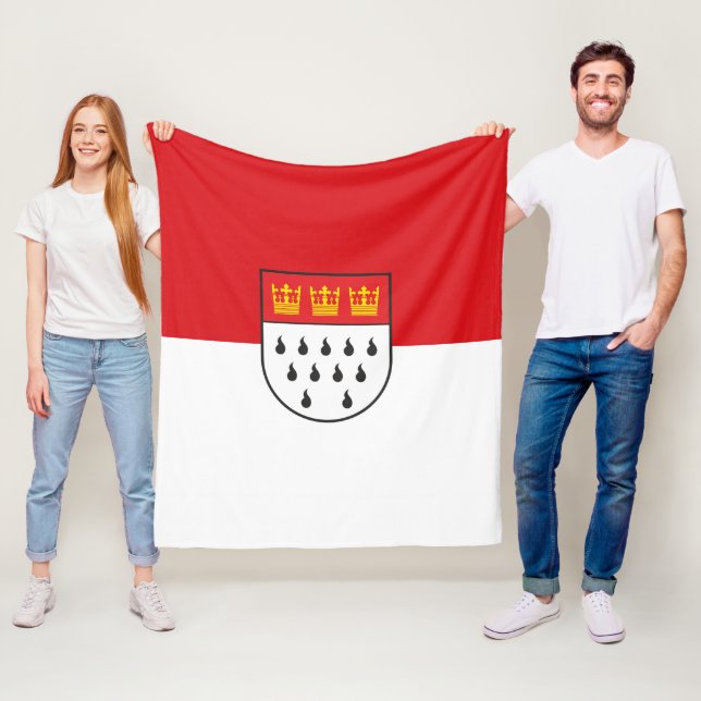 Koln city flag germany symbol Cologne Köln Fleece Blanket (In Situ)