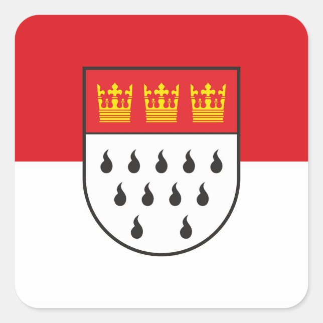 Koln city flag germany symbol Cologne Köln Square Sticker (Front)