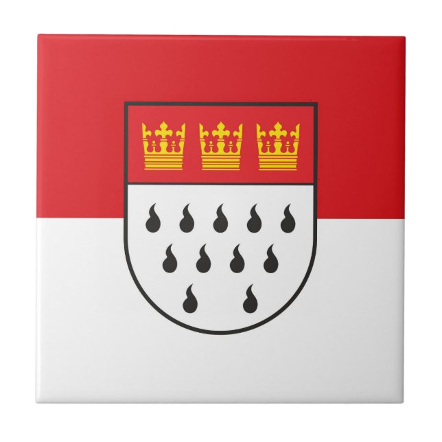 Koln city flag germany symbol Cologne Köln Tile (Front)