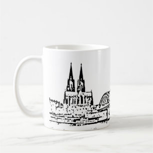 Köln Panorama mit Kölner Dom Tasse Kaffeetasse Coffee Mug