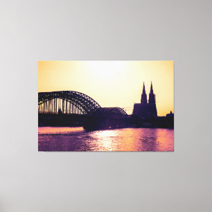 Köln Panorama Sunset mit Kölner Dom Canvas Print