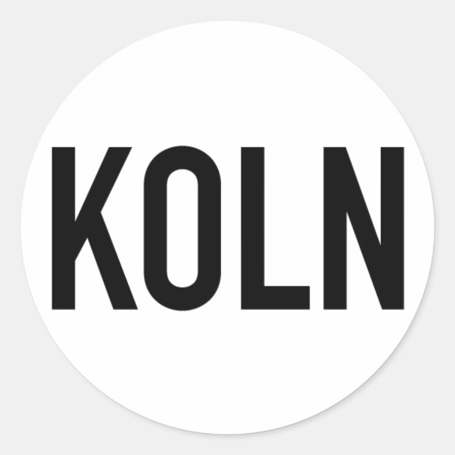 KOLN Sticker | Black On White (Front)