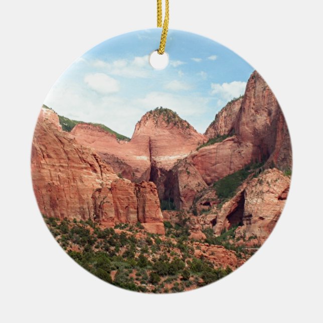 Kolob Canyons, Zion National Park, Utah, USA Ceramic Ornament (Front)