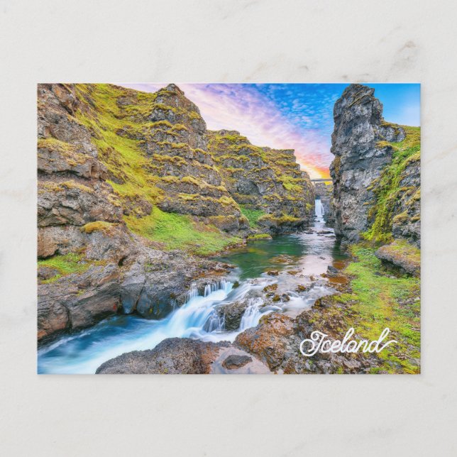 Kolufossar Waterfalls, Iceland Postcard (Front)