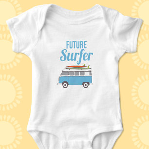 Kombi Retro Surf theme Baby Bodysuit