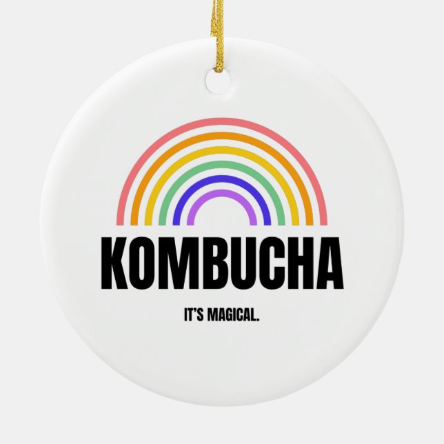 Kombucha​​, Fermented Tea, Mushroom tea, Probiotic Ceramic Ornament (Back)
