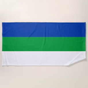 Komi Republic Flag Beach Towel