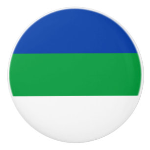 Komi Republic Flag Ceramic Knob