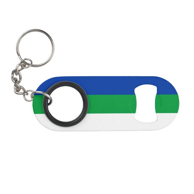 Komi Republic Flag Keychain Bottle Opener (Front (Horizontal))