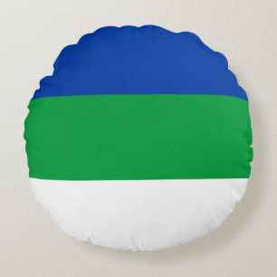 Komi Republic Flag Round Pillow