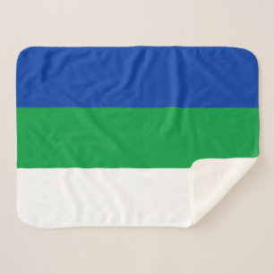 Komi Republic Flag Sherpa Blanket