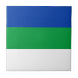 Komi Republic Flag Tile<br><div class="desc">Patriotic flag of Komi Republic.</div>