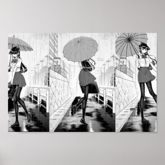 Komi Umbrella Twirl  Komisan wa Komyushou Desu  Poster