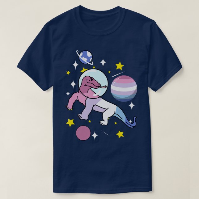 Komodo Dragon Astronaut Bigender  T-Shirt (Design Front)