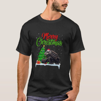 Komodo Dragon Christmas Tree Lights Xmas Komodo Dr T-Shirt