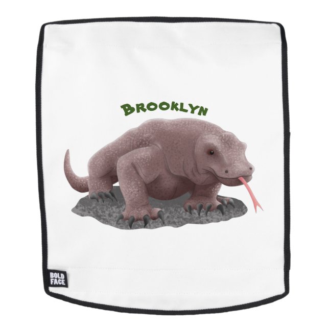 Komodo dragon illustration backpack (Removable Face)