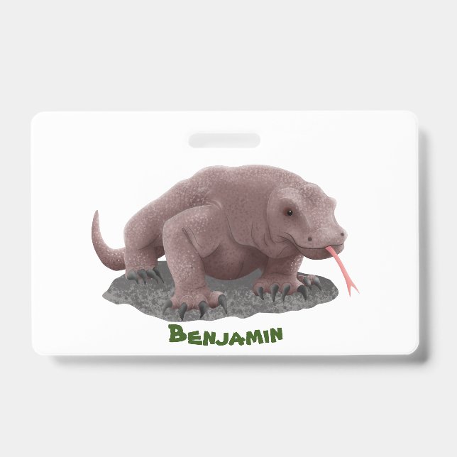 Komodo dragon illustration badge (Front)