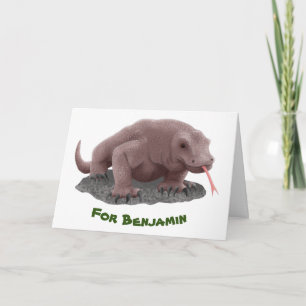 Komodo dragon illustration card