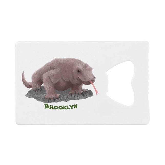 Komodo dragon illustration credit card bottle opener (Front (Horizontal))