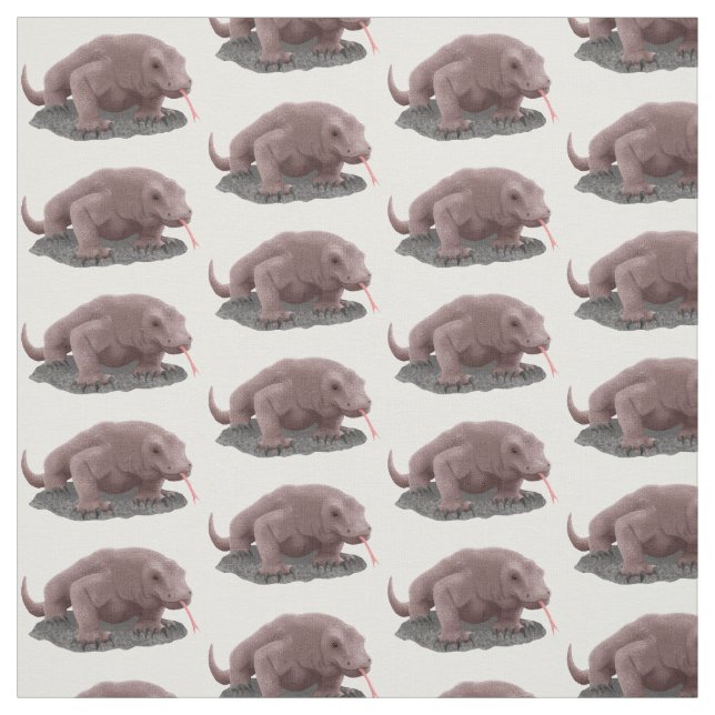 Komodo dragon illustration fabric (Swatch)