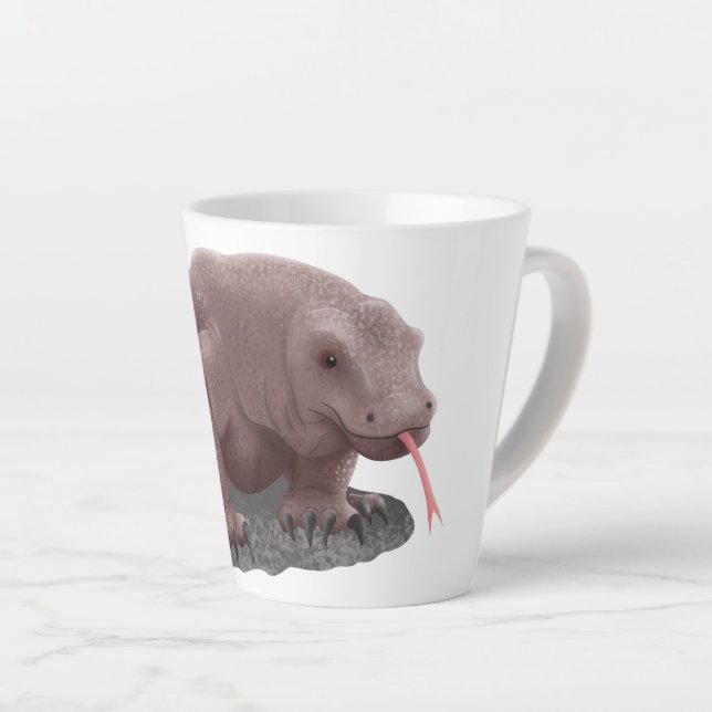 Komodo dragon illustration latte mug (Right Angle)