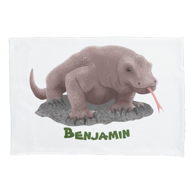 Komodo dragon illustration pillowcase (Front)