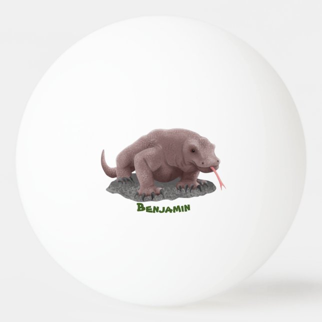 Komodo dragon illustration ping pong ball (Front)