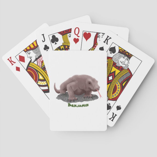 Komodo dragon illustration playing cards (Back)