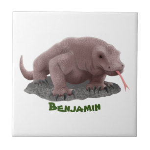 Komodo dragon illustration tile