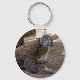 Komodo Dragon Licking Keychain