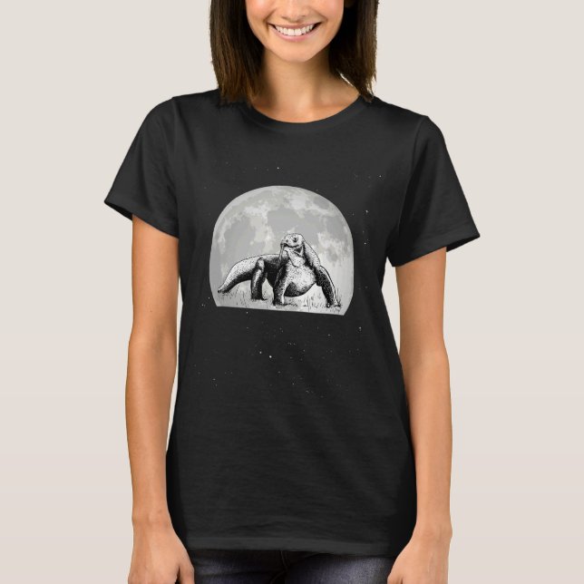 Komodo Dragon Monitor Lizard Moon T-Shirt (Front)