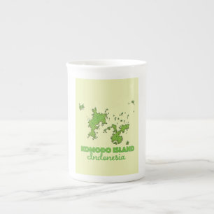 Komodo island Indonesia Map Bone China Mug