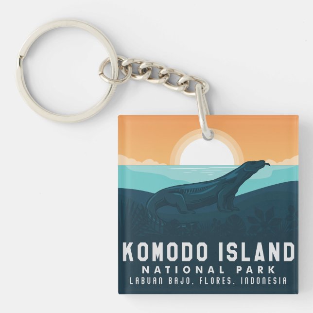 Komodo Island National Park Indonesia Keychain (Front)