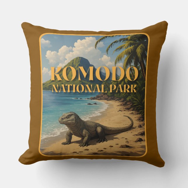 Komodo National Park Indonesia Throw Pillow (Front)