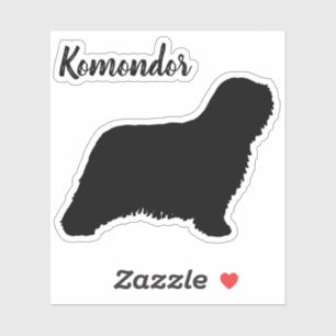Komondor Dog Breed Silhouette Vinyl Sticker