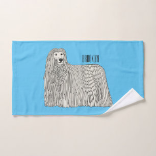 Komondor dog cartoon illustration  bath towel set